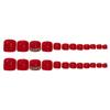 Red Press on Toenails with Rhinestone Reusable Long Lasting Press on Nails for Shopping Traveling Dating