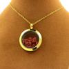 Stones and Minerals. Raw Spinel Necklace. 25 Mm Medallion Model. Gold Color.