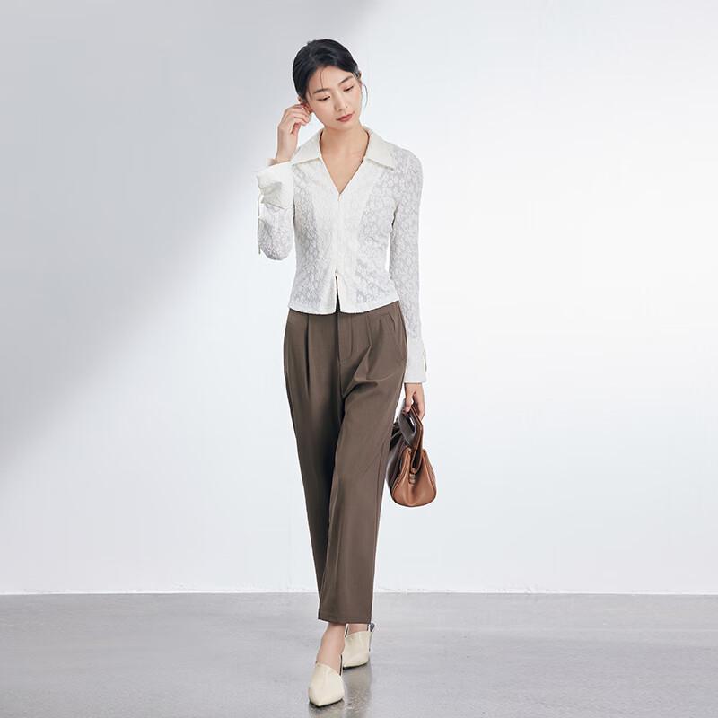 JOY SPEAKER Women's Straight-Leg High-Waist Casual Suit Pants