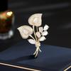 SUYU Women's Flower Brooch Elegant Temperament Multifunctional Suit Dress Minimalist Leaf Pin Scarf Button Flower Brooch