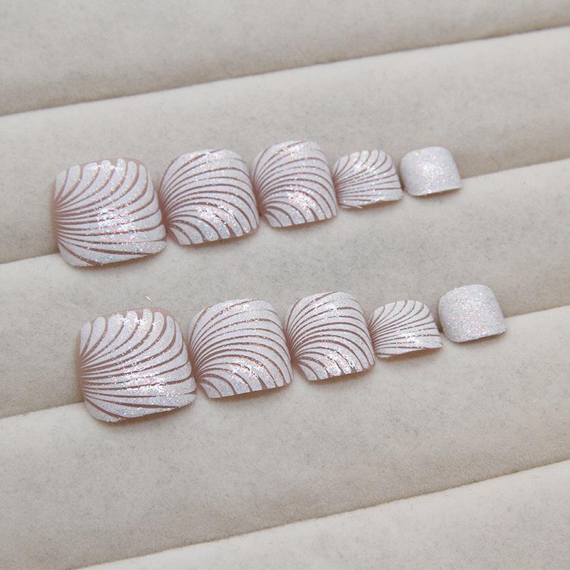 Fine flash nail piece shell pattern wearing nail fine flash removable toenail piece toenail piece nail piece nail patch