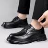 Fashion Leather Men Casual Shoes Lace Up Breathable Formal Mens Dress Shoes Italian Luxury Brand Non-slip Men Driving Shoes Big Size 48