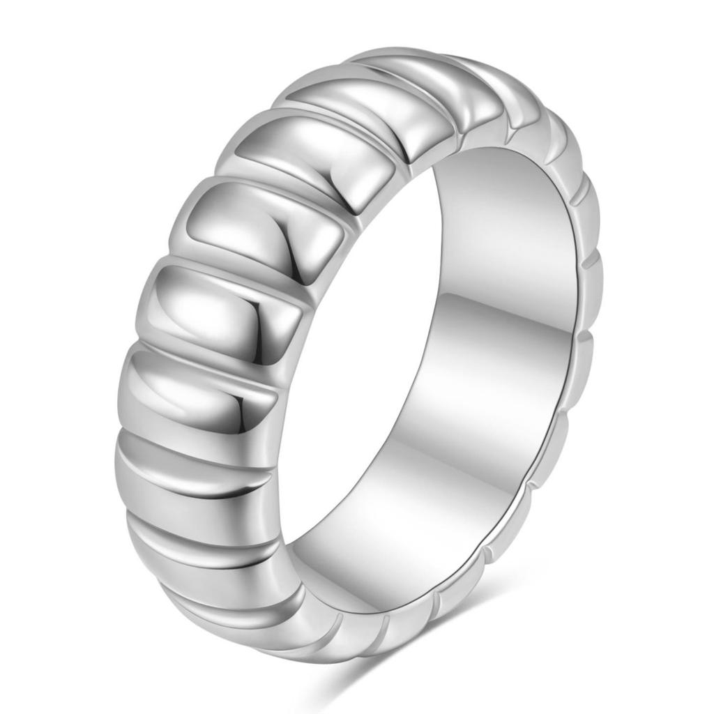 VQYSKO геометрическое волнистое кольцо с куполом, обручальное кольцо, изогнутое простое металлическое креативное мужское и женское ювелирное изделие