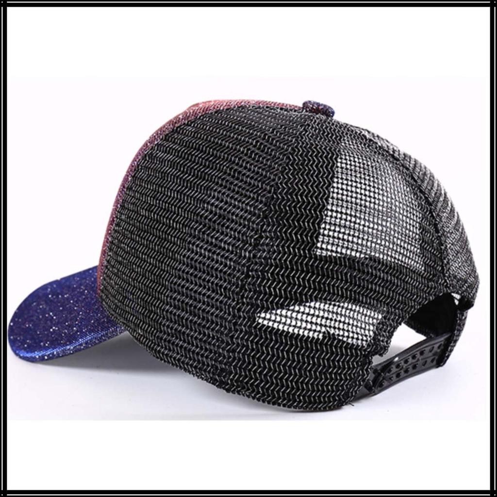 Градиентная шапка CZ058 [Белый Клык], Спортивная, Блестящая, Кепка, Сетка, Стильная, Цветная, Женская, (Вино)