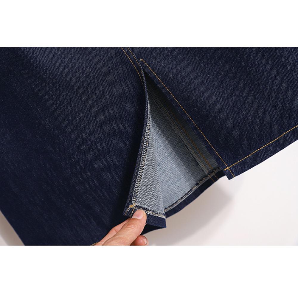 Dimanaf 2025 Plus Size New Spring Elastic Denim Skirts Women A-Line Fashion Skirt High Waist Vintage Maxi