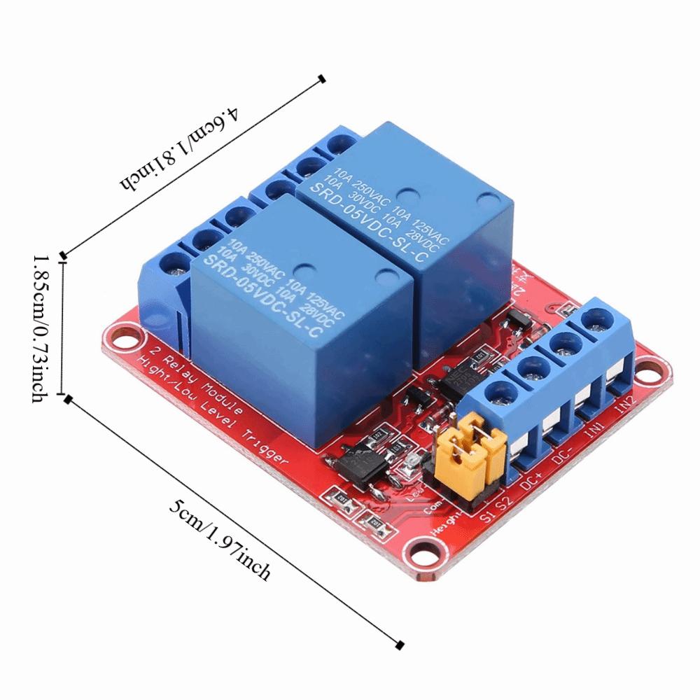 2 Channel High and Low Level Trigger Relay Module DIY Electronics Projects