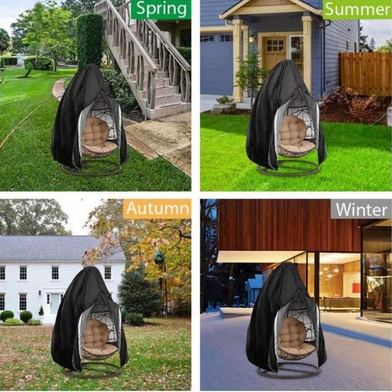 1Pc Hanging Chair Cover with Zipper Anti UV Sun Protector Outdoor Garden Swing Egg Chair Waterproof Rattan Seat Furniture Cover