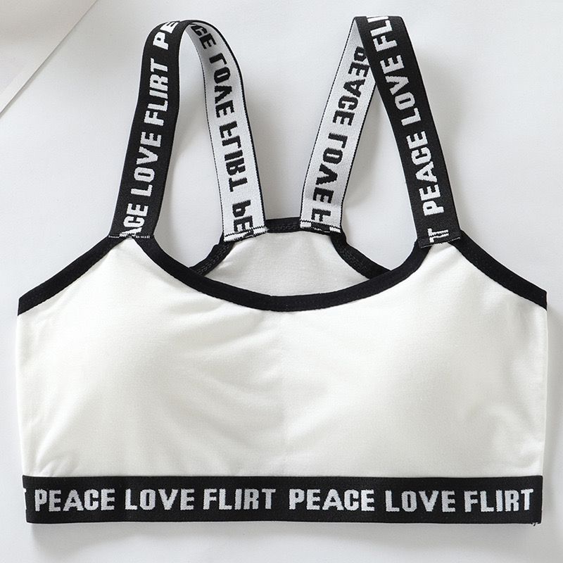 Girl Racerback Cotton Sport Training Bra Solid Color Wide Strap Underwear 8-14Years