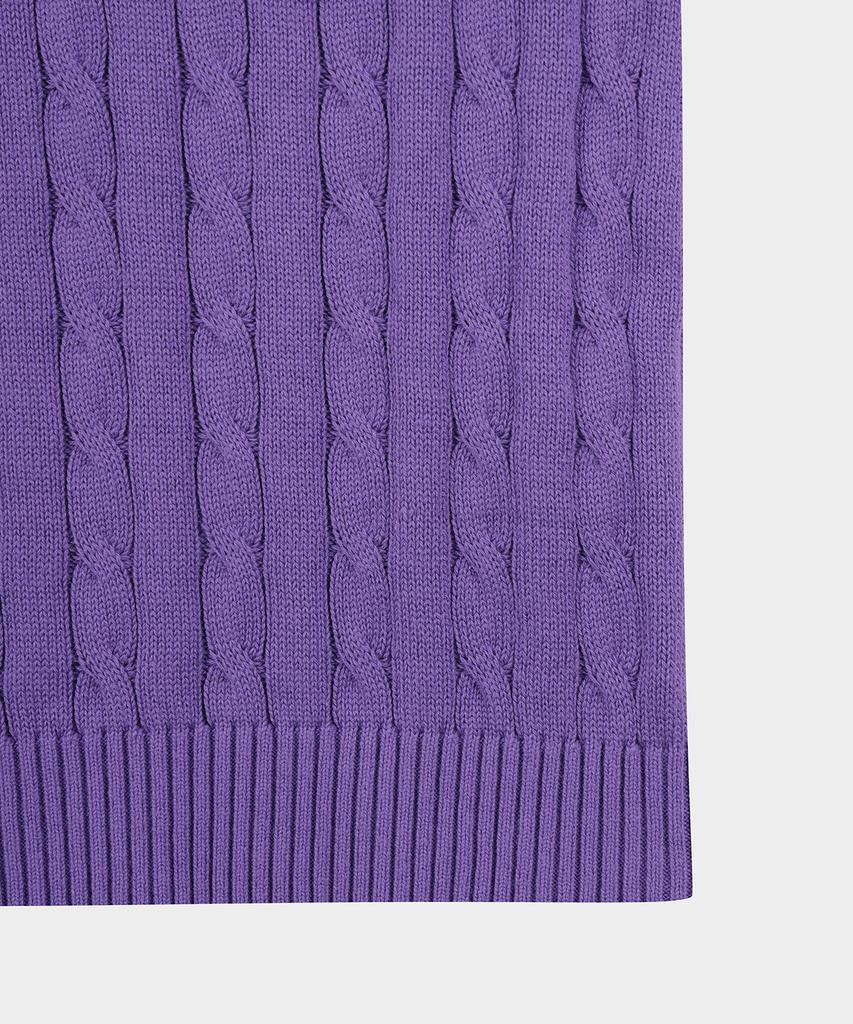 BROOKS BROTHERS [Women'S] Cotton Cable Crew Neck Short Sleeve Sweater (Violet) (Bbwrwb201Atfm)