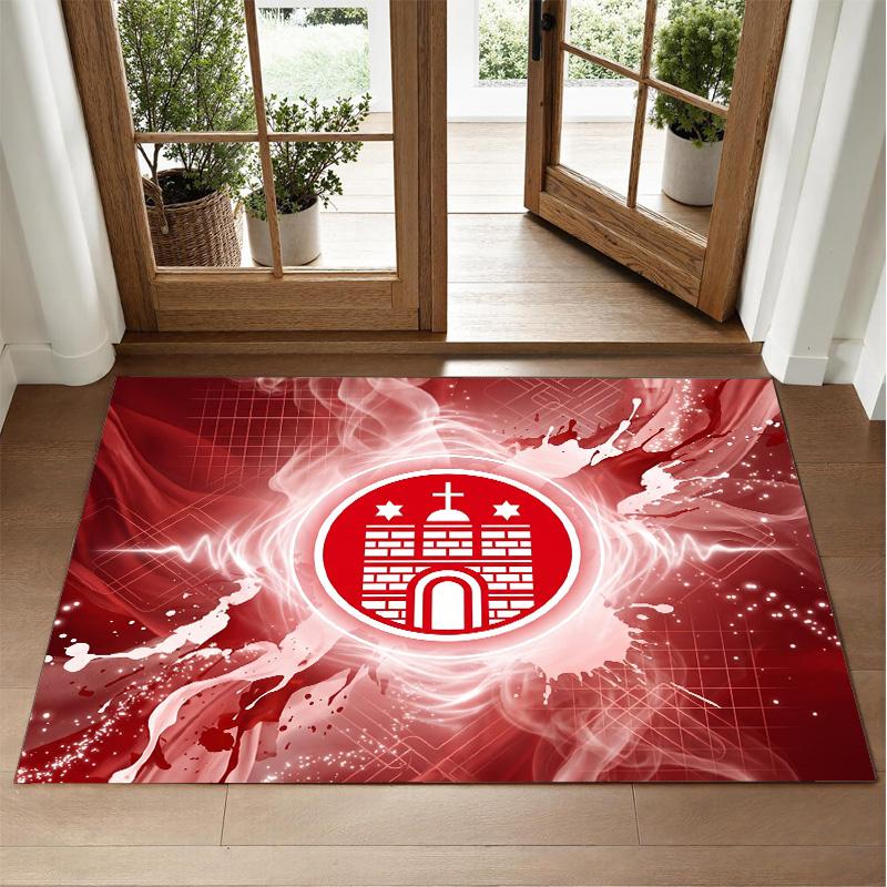 FC St. Pauli Football Design Crystal Velvet Rug Soft Decorative Mat for Bedroom Entrance
