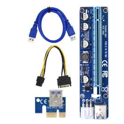 5 комплектов 60 см Ver008C карта-райзер PCI-E PCI-E 1X на 16X кабель питания кабель USB 3.0