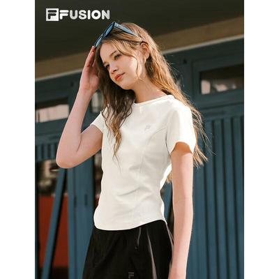 FUSION Women's Solid Knit Slim-Fit T-Shirt