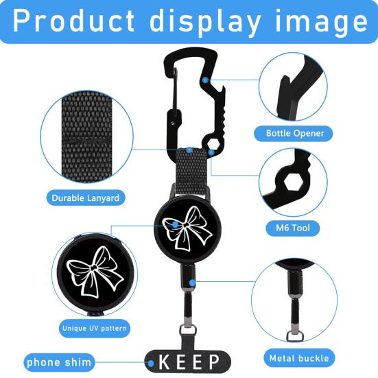 Пряжка для мобильного телефона Выдвижной держатель с шнуром 60 см для быстрого доступа Нержавеющая сталь Противоугонный ремень-зажим Аксессуар для телефона