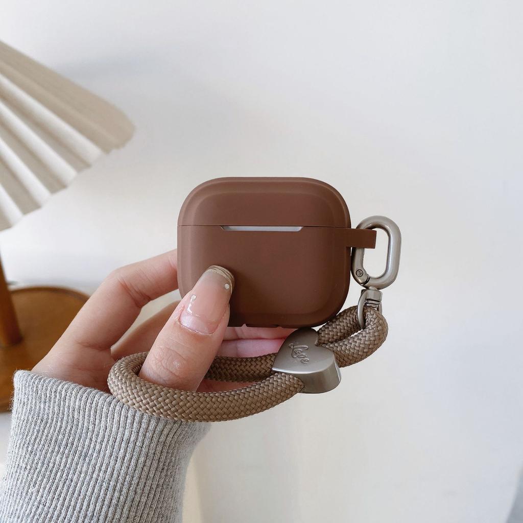 Однотонный силикон для AirPods 1 /1 защитный чехол pro1 apple bluetooth 1/1 поколение чехол для наушников love ручной ремешок
