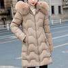 Fashion Winter Coat Female Long Parkas Hooded Faux Fur Collar Loose Thick Women's Jackets