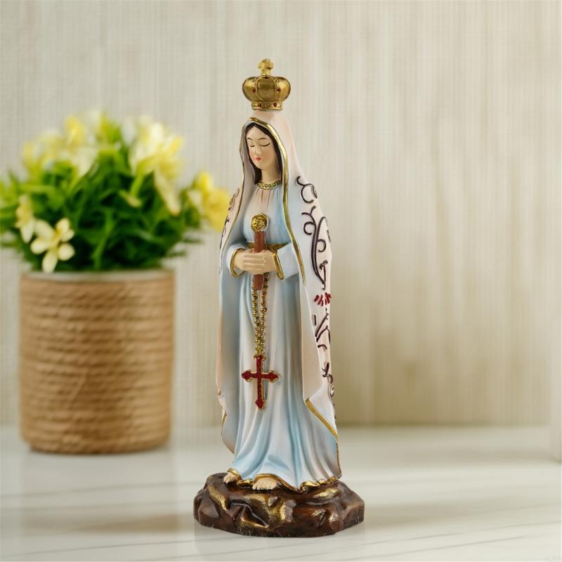 62KD Elegant Fatima Holy Virgin Statue Religious Figurine With Realistic