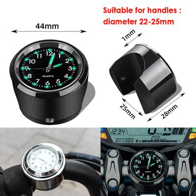 Алюминиевые кварцевые часы светящиеся часы крепление на руль для руля мотоцикла скутера велосипеда 22 мм-25 мм водонепроницаемый дисплей времени