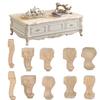 Style Decoration Crafts Cabinet Seat Feets Vintage Wood Carved Furniture Foot Legs Home Decor