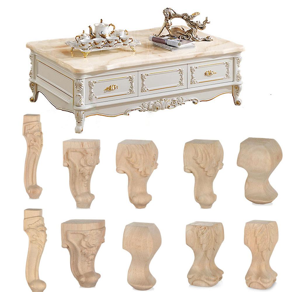 Accessories Decoration Crafts Home Decor Furniture Foot Legs Vintage Wood Carved Cabinet Seat Feets