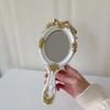 European Style Retro Handheld Mirror Vintage Makeup Vanity Hand Mirror Spa Salon Mirror Desktop Makeup Tools