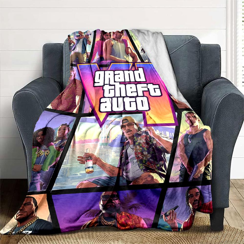 1pc GTA Blanket, Gift, for Men and Women, Soft Blanket, Good for Sofa Bed Couch Travel, Lightweight Flannel Blanket