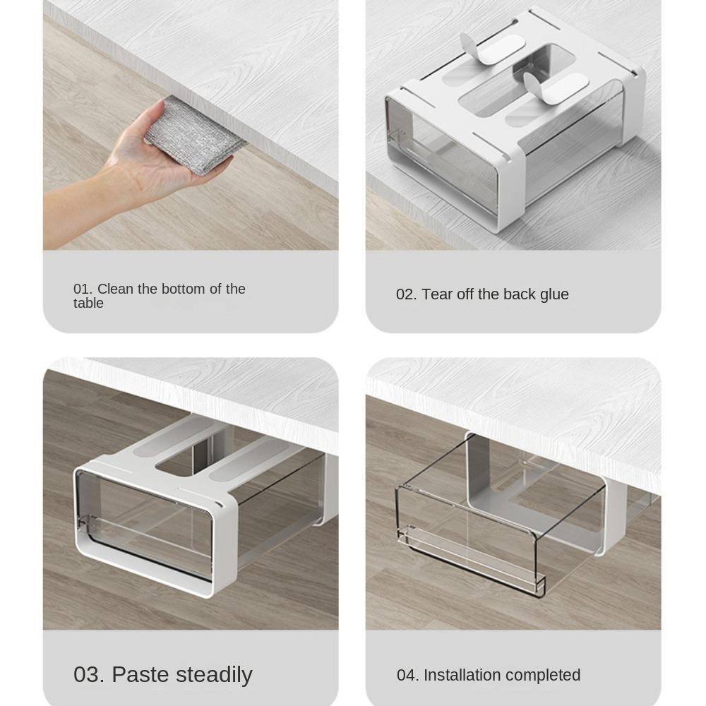 Скрытый подстольный шкаф для хранения Самоклеящийся выдвижной ящик для хранения Офисный стол