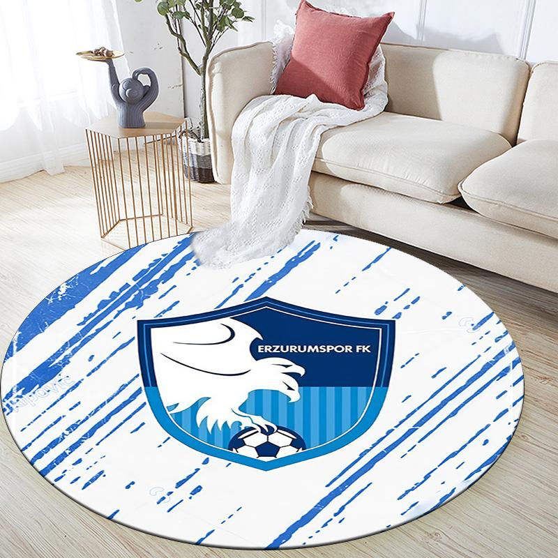 Erzurumspor FK Round Area Rug,Carpet Rug for Living Room Bedroom Sofa Playroom Decor,Non-slip Floor Mat