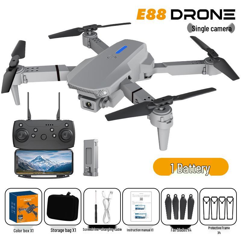 Дрон E88PRO 2025 с двойной камерой: Квадрокоптер фиксированной высоты с дистанционным управлением для аэрофотосъемки