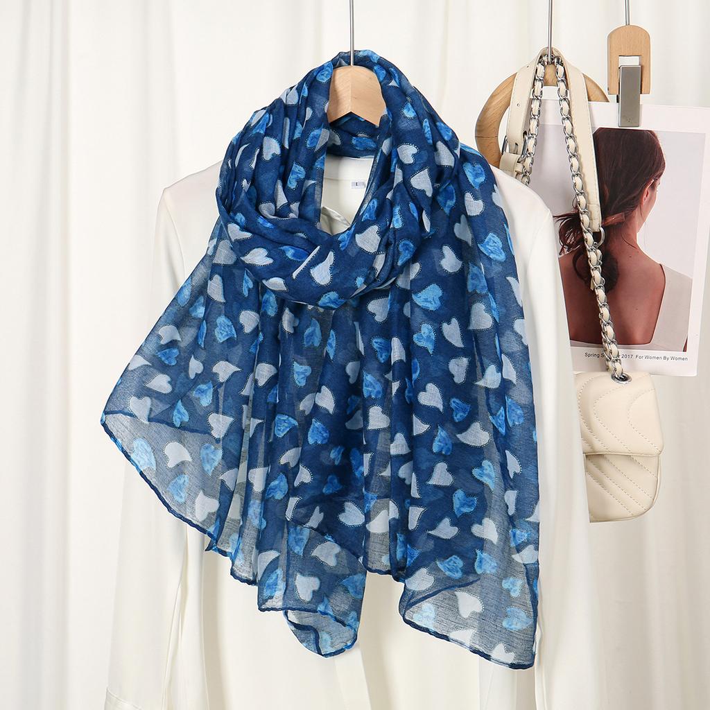 Весенняя Мода Новый Стиль Балийская Пряжа Контрастный Любовный Длинный Шарф Элегантный Тонкий Универсальный Шарф Шаль для Защиты от Солнца для Женщин