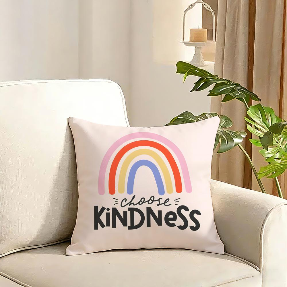 Cartoon rainbow sun Cushion Cover Reversible Plush Pillow Cover Soft Fluffy Home Decor for Sofa Bedroom
