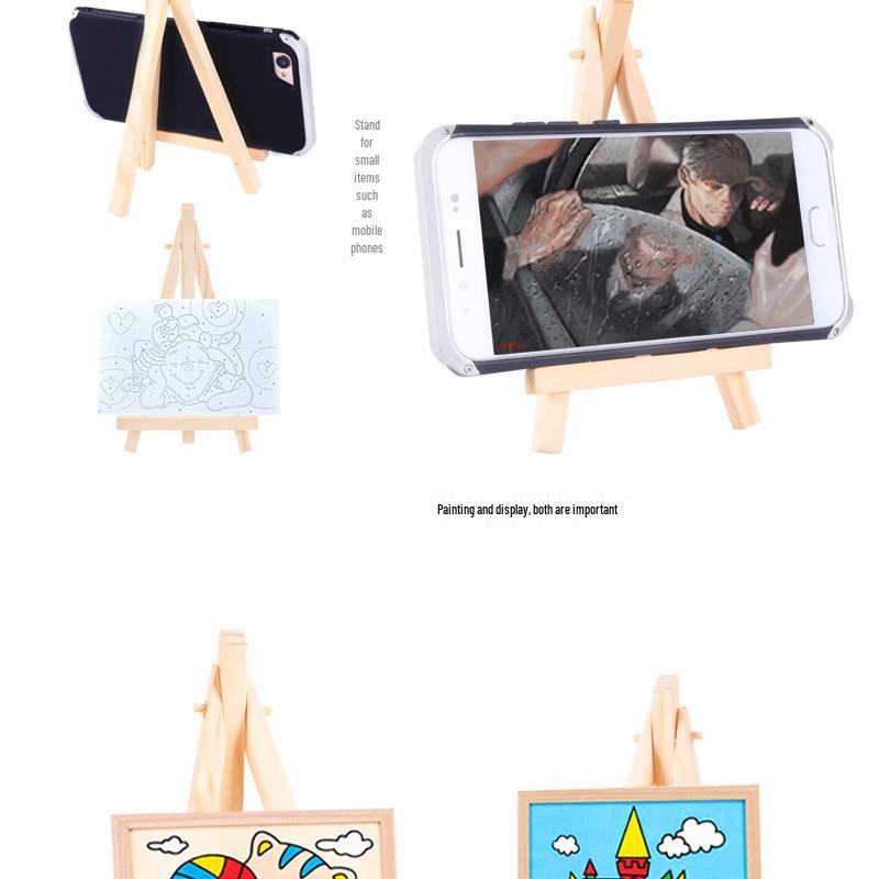 Mini Wooden Folding Easel for DIY Oil Painting and Display