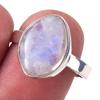 Natural Rainbow Moon Stone Gemstone Handmade 925 Sterling Silver Ring S.9 B9r74