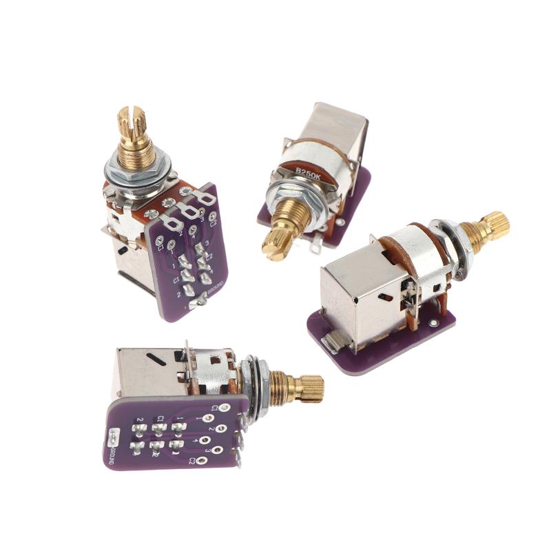 A250K/B250K/A500K/B500K Pcb Mod Dpdt Push-Pull Brass Pot Metric Split Shaft 9.5Mm Potentiometer For Guitar Bass