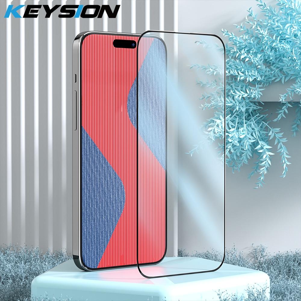 KEYSION Полное покрытие из закаленного стекла для iPhone 15 Pro Max 15 Ultra HD, защитная пленка для экрана для iPhone 15 Plus 14 13 12 Pro Max