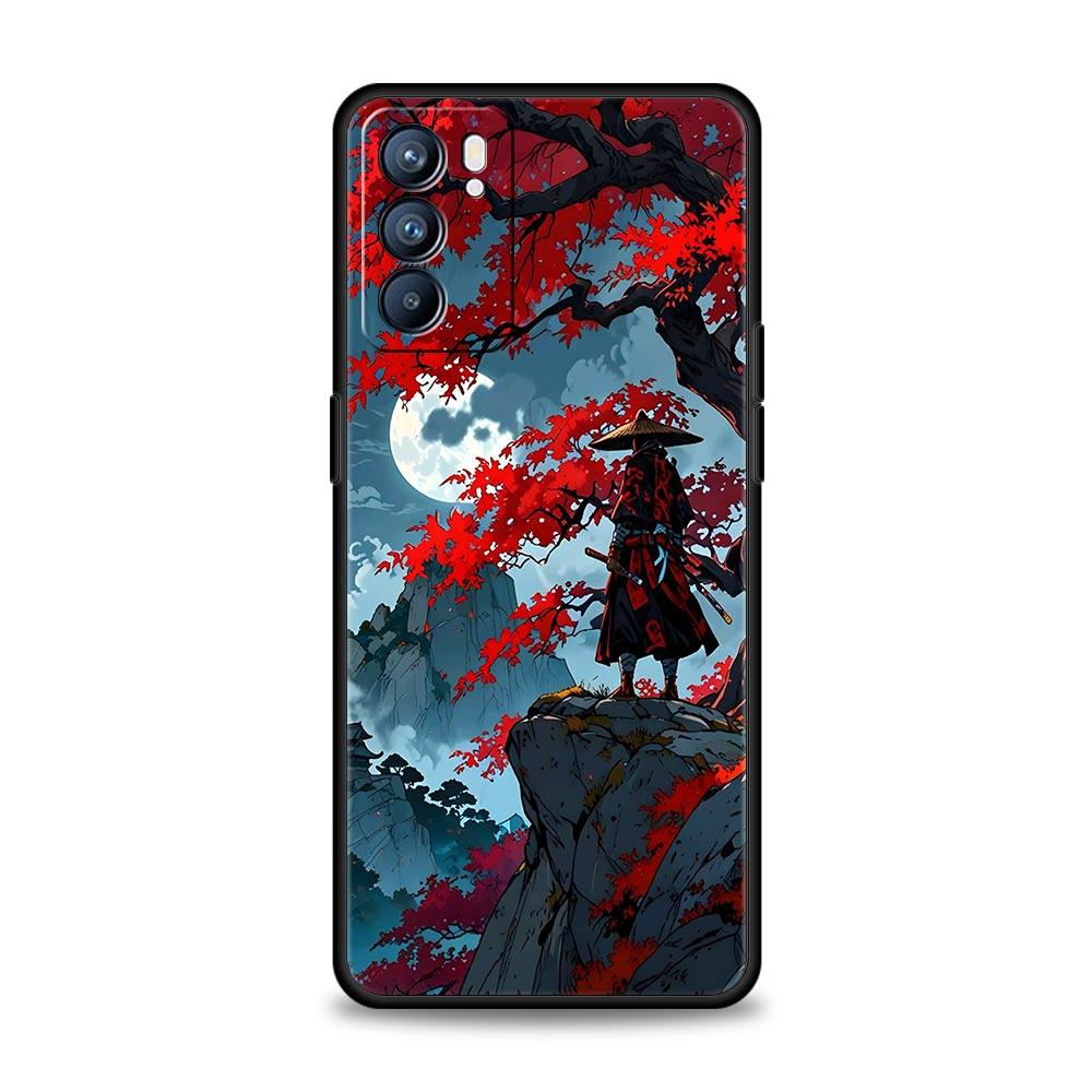 Японский Бусидо Самурай Чехол Для Oppo Reno13 Reno12 Reno11 F Reno10 Pro A54 5G Find X5 A53 A52 A9 A17 4G A79 A80 A98 Обложка