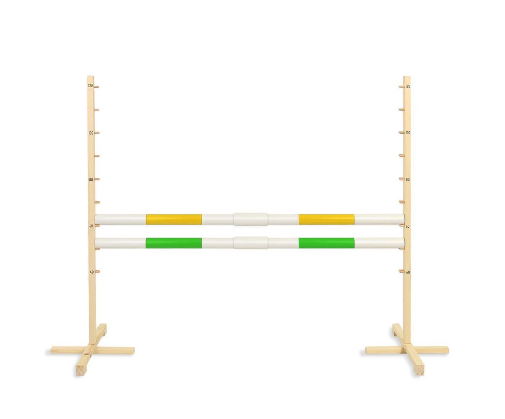Jumping obstacle for Hobby Horse 160cm, h-120 cm, two beams - yellow and green