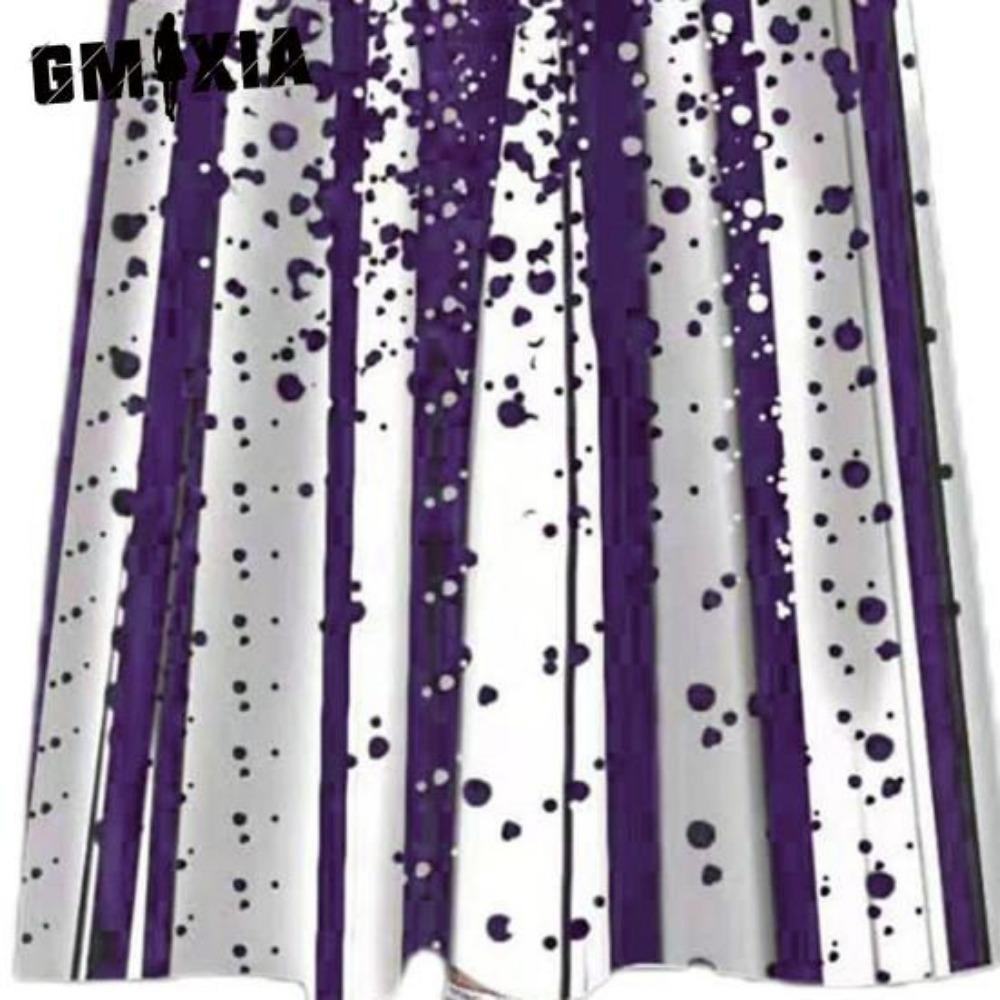 GMXIA Повседневное женское платье-пуловер со средней талией и круглым вырезом, платье с принтом и большим подолом, платье с коротким рукавом и длиной до щиколотки, женские платья