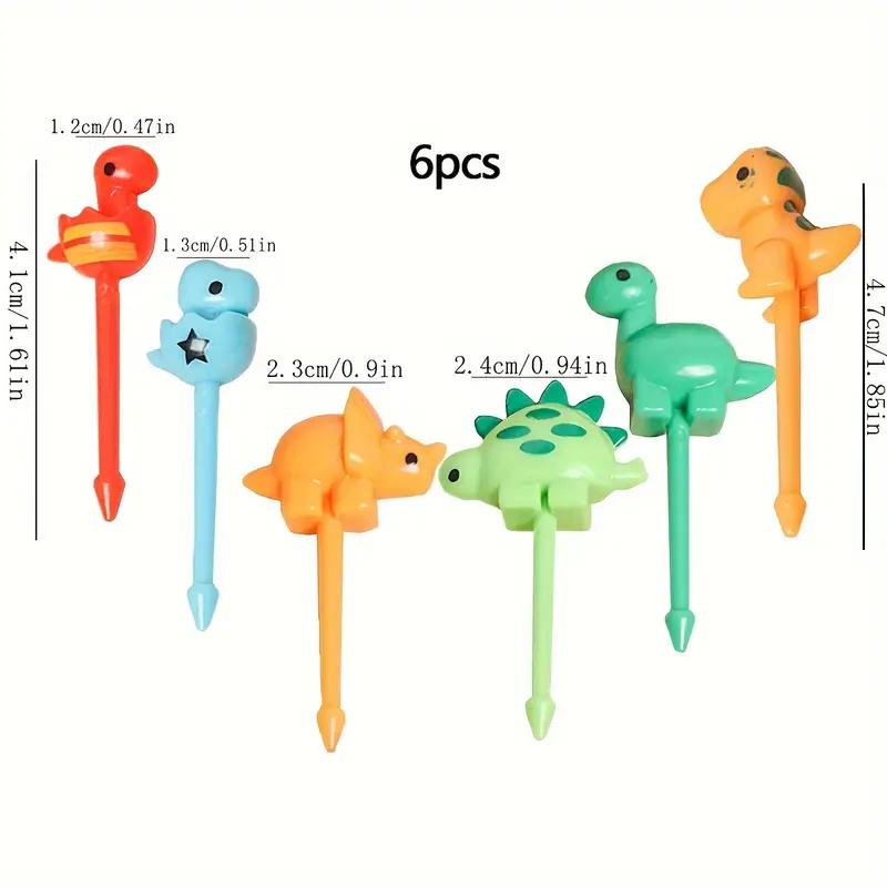 6 шт./набор милый динозавр фруктовая вилка дети закуски десерт украшения вилки зубочистка обед салат украшения аксессуары торты шпажки