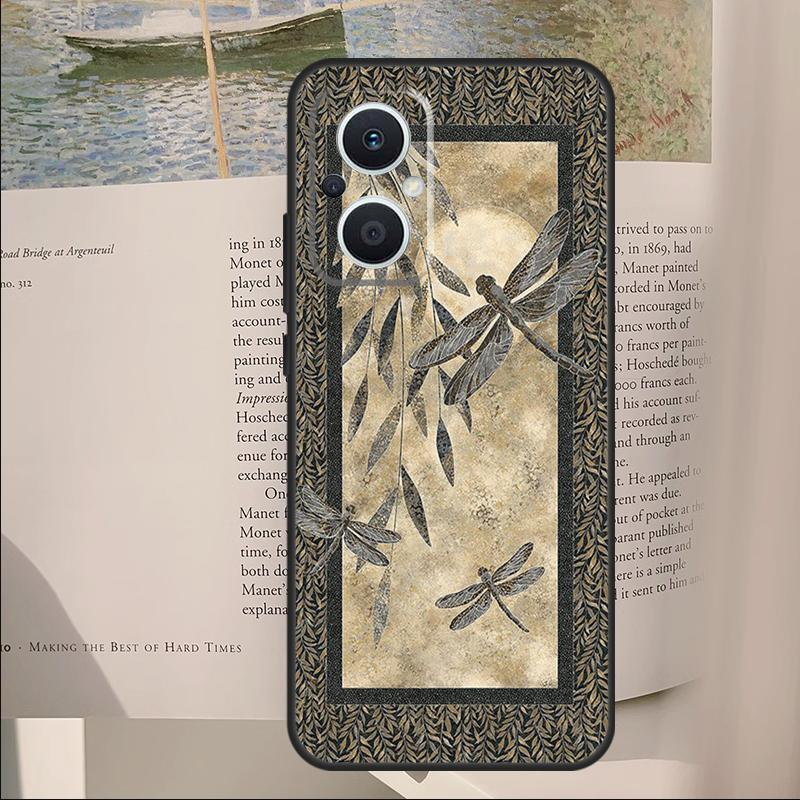 Dragonfly Pattern Cover For OPPO Reno 14F 11F 12F 13F 10 11 12 13 14 Pro 7 8 Lite OPPO Find X6 X8 X9 Pro Case