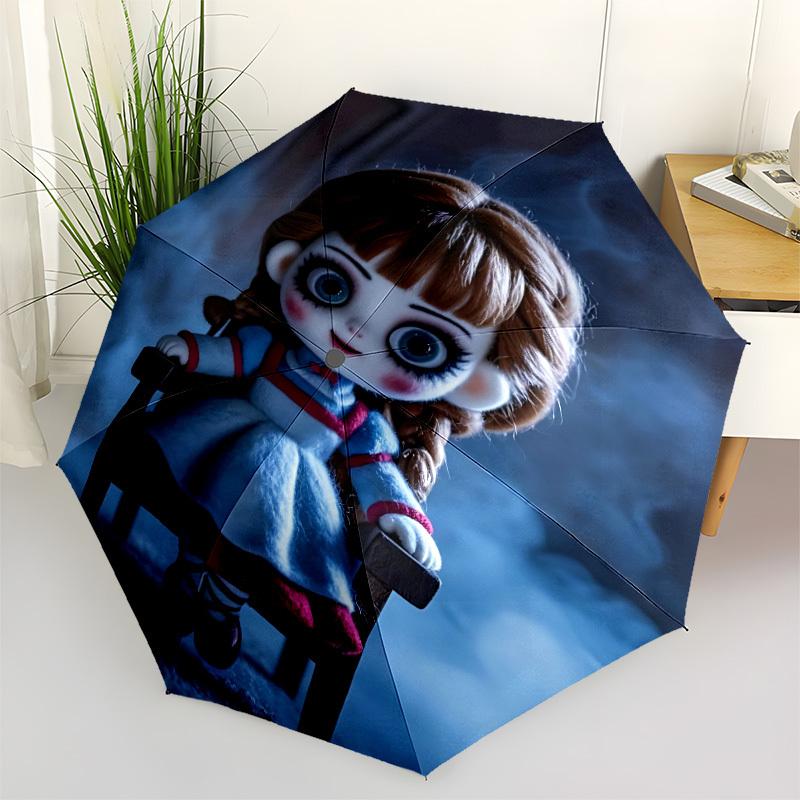 1 шт. Автоматический зонт AnnaBelle с открытием/закрытием - Компактный дорожный зонт с 8-реберным прочным каркасом, легкий и портативный для поездок на работу, модный акс