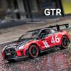 Масштаб 1/22 GTR Racing, литая под давлением модель автомобиля, игрушечный автомобиль с откатным механизмом, звуком и светом для детей, коллекция подарков для мальчиков и девочек