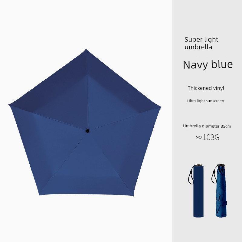 Black Vinyl Ultra-Light Pencil Umbrella, Large Size, Fiber Ultra-Light, 70% off Portable Dual-Use Umbrella for Sun and Rain, Fresh Style Student