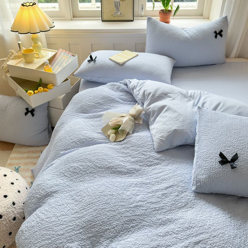 Популярный комплект пододеяльников Ins Bubble Washing Постельное белье Простыня Однотонная простыня для студенческого общежития для девочек