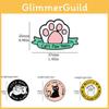 Cute Cat Paw Shaped Metal Badge Cartoon Animal Brooch For Decoration