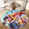 1pc Pokémon Pikachu & Trainer Round Carpet - Anime Design Chair Mat, Office Gift, Seasonal Decor, Suitable for Home, Living Room