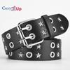 Star Style Double Exhaust Eye Punk Style PU Belt Decorative Trouser Belt