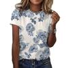 Красочная цветочная женская модная повседневная футболка с круглым вырезом и короткими рукавами с 3D-цифровой печатью
