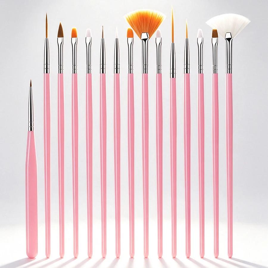 15Pcs Fine Detail Paint Brushes Set, Detail Painting Liner Brushes for Nail Art, Models, Miniatures, Acrylic Watercolor Oil Pain