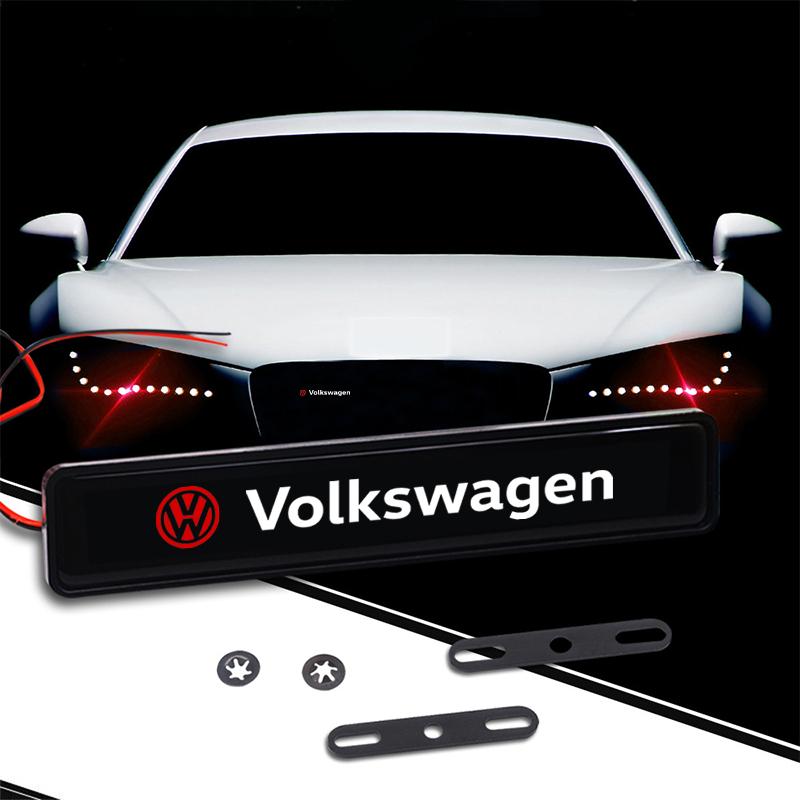 Car Decorative Light LED Front Hood Grille Emblem Badge Decor For VW Polo Passat B5 B6 B7 T4 T5 Golf 4 5 6 Tiguan Jetta GolKD6