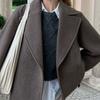 Women's Woolen Coat Thick Lapel Long Sleeve Jackets Oversize Casual Coats Elegant Lady Office Outerwear Autumn Winter